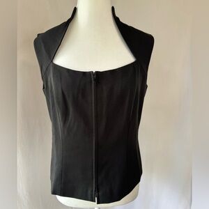 Black Women's Zip-Up Vest Top
